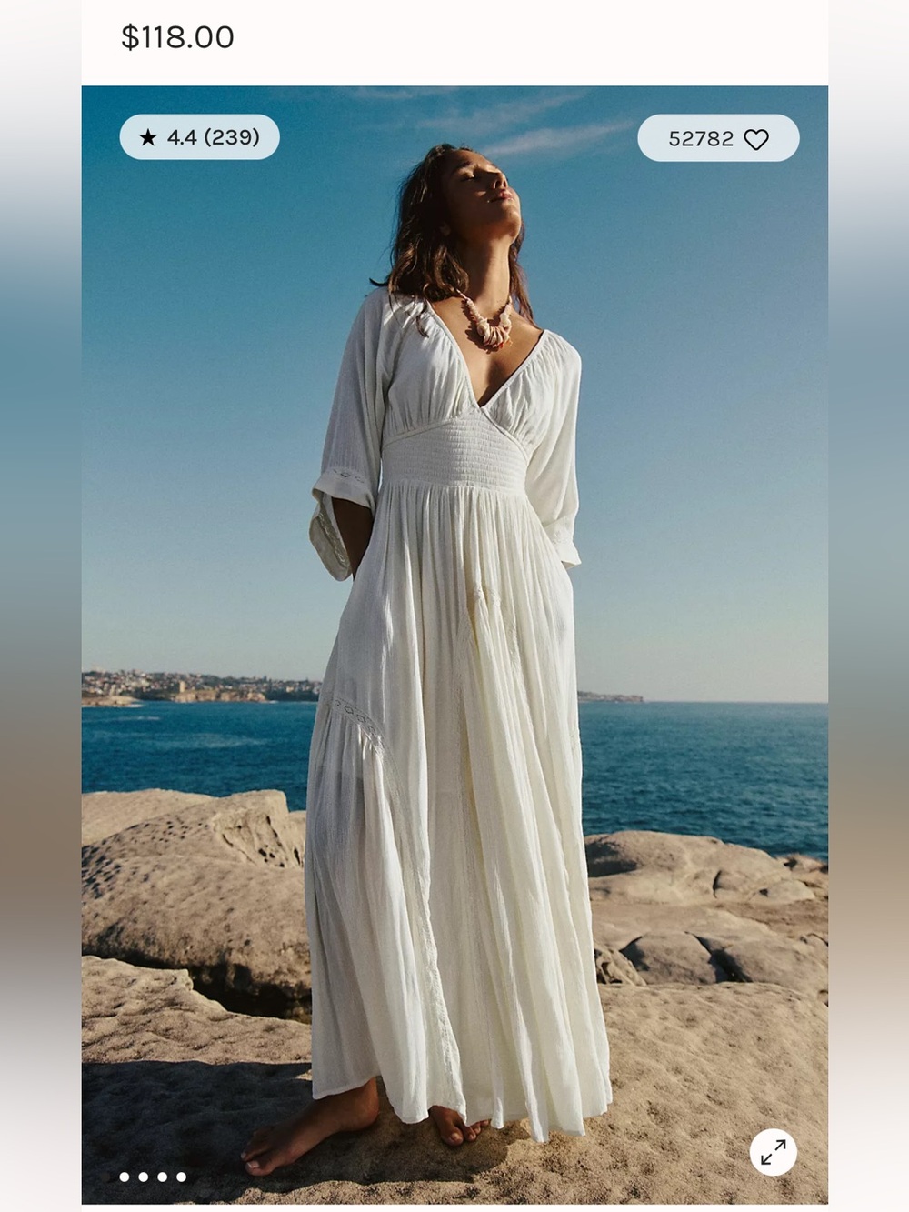 Free People Blue / Purple V Neck Maxi Dress Dixie with Smocked Waist Boho - Picture 9 of 9